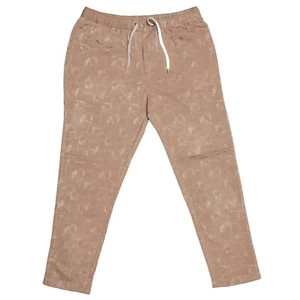 Mens Joggers Chino Pants Beige Stretch Drawstring Loose Harem Casual Beach Large - Picture 1 of 6