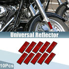 10 Pcs Universal Self Adhesive Motorcycle Bicycle Safety Spoke Reflective Red