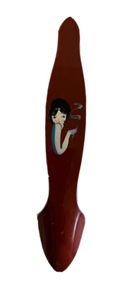 Zapato Cuerno Vintage Pintado a Mano Mujer Fumando Borgoña y Negro MCM Foto 1 de 4