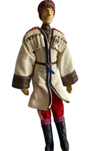 vtg Russian Cossack Doll Ceramic head Hand painted costume soldier 15” Man - Picture 1 of 10