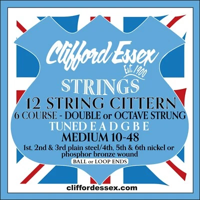 CLIFFORD ESSEX CITTERN STRINGS. OCTAVE/DOUBLE. 6 COURSES. MEDIUM GAUGE. - Image 1 of 2