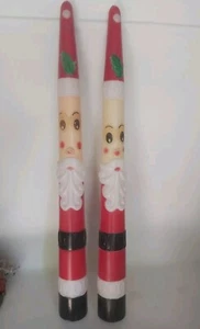 2 Empire Pencil Santa Blow Mold Vintage candle - Picture 1 of 8