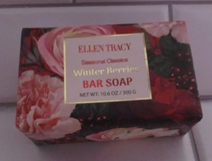 ELLEN TRACY Seasonal Classics Winter Berries Fragrance Soap Bar HOLIDAY Wrap - Picture 1 of 3