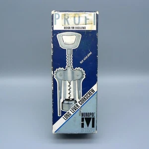 MONOPOL LONG LEVER CORKSCREW GERMANY PROFI BOTTLE OPENER BRUSH MATT STEEL 114885 - Picture 1 of 16