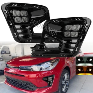 LED Front DRL Daytime Running Light Fog Lamps Turn Signal For KIA RIO 2021-2023 - Picture 1 of 16