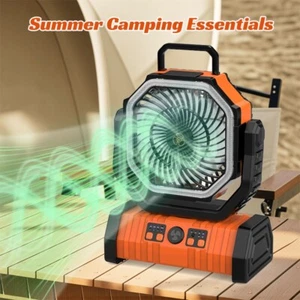 Portable Rechargeable Camping Fan Cordless Battery Powered Tent Fans with LED - Picture 1 of 12
