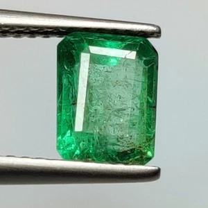 Certified 1.78 CT - Natural Emerald Octagon Shape Good Luster Gem Zambian - 7379 - Picture 1 of 2
