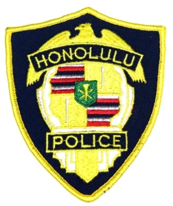 HONOLULU – POLICE - HAWAII Sheriff Police Patch STATE SEAL VINTAGE OLD MESH 5” - Picture 1 of 2