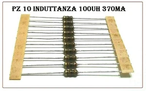 10 pz Induttanza assiale 100 uH 370 mA induttore orrizontale +/-5% - Foto 1 di 1