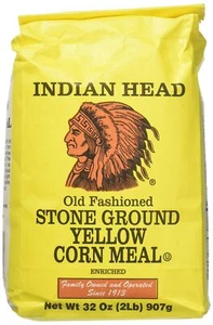 Indian Head Old Fashioned Stone Ground Yellow Corn Meal 2 lb 2 Pack - Picture 1 of 5