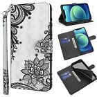 Lace Lotus Flower Multi-function Strap Card Slot Wallet Leather Phone Case Cover