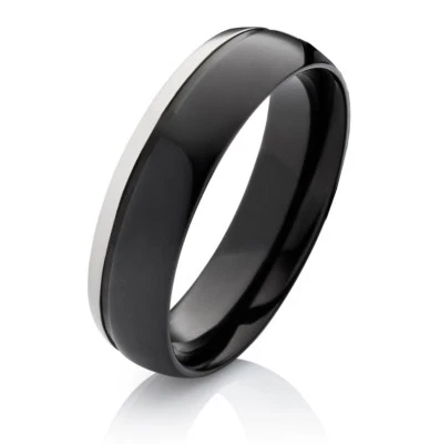 Verlobungsring Damenring oder Herrenring aus Titan Innen Außen Lasergravur H16E - Bild 1 von 4