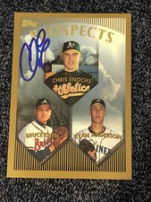 1999 Topps #210 Ryan Anderson / Bruce Chen Signed Enochs Prospects RC's Mint!