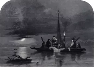 Hernando de Soto DE SOTO Sepolto nel MISSISSIPPI 1854 incisione John Sartain sc - Foto 1 di 6