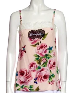 New Dolce & Gabbana 2018 Barbie Pink Floral Top 38 40 42 4 6 8 Shirt D G M S - Picture 1 of 12