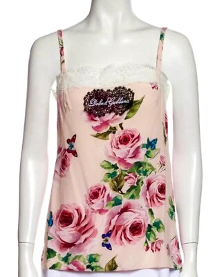 Новая футболка Dolce & Gabbana 2018 Barbie топ с розовым цветочным узором 38 40 42 4 6 8 D G S M - Изображение 1 из 4