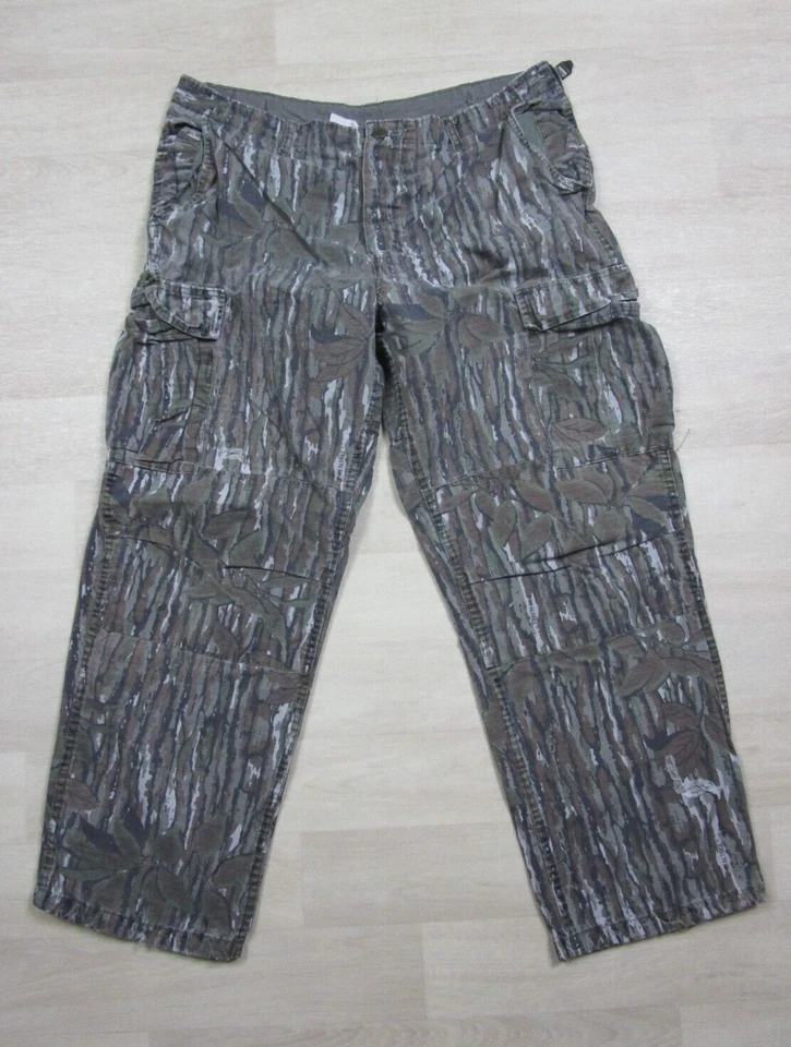 Vintage Y2k Camo Camouflage Pants 38x29.5 Realtree Mossy Oak Hunting Double Knee - Image 1 of 4