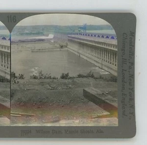 Wilson Dam Muscle Shoals Alabama AL Keystone Stereoview - Picture 1 of 3
