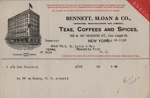 Billhead Bennett, Sloan & Co. Tes, Coffee and Spices New York 1910 - Bild 1 von 5