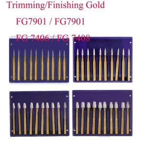 Dental Gold Burs Tungsten Carbide Trimming Finishing For High Speed Handpiece - Picture 1 of 28