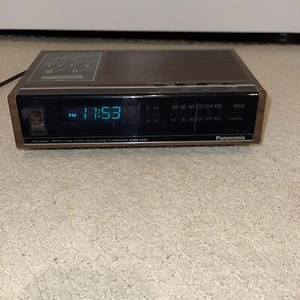 Vintage Panasonic RC-6130D AM/FM Clock Radio Blue Fluorescent - Radio Works Well - Picture 1 of 9