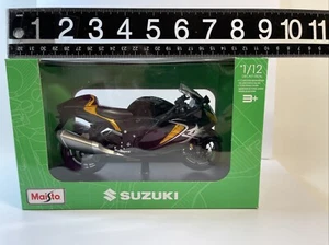 2022 Suzuki Hayabusa Black with Gold 1/12 Scale Diecast Motorcycle Maisto - Picture 1 of 14