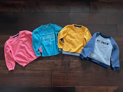 Lot of 4 - JANIE & JACK toddler BOY 4t Sweaters V-NECK & crew neck - Image 1 of 4