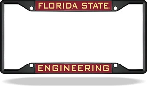 Florida State ENGINEERING Black License Plate Frame - Picture 1 of 1