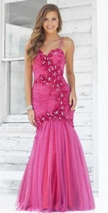 BLUSH PROM BERRY PINK 4 MERMAID LONG PROM PAGEANT FORMAL DRESS 9335 NWT $550 - Picture 1 of 5