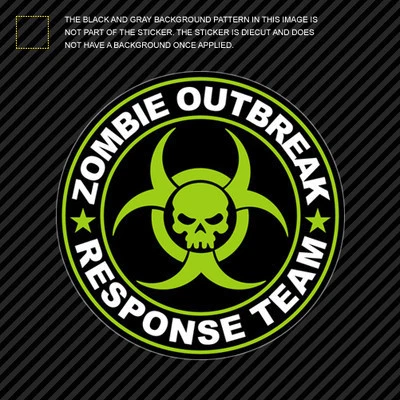 Calcomanía troquelada Green Zombie Outbreak Response Team caza Estados Unidos Foto 1 de 1