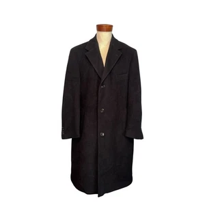 Lauren Ralph Lauren Overcoat | Cashmere Wool Blend | Black Classic | Size 44 - Picture 1 of 10