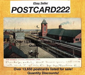CT Bridgeport 1901-09 udb antique postcard NEW RAILROAD STATION CONNECTICUT - Picture 1 of 1
