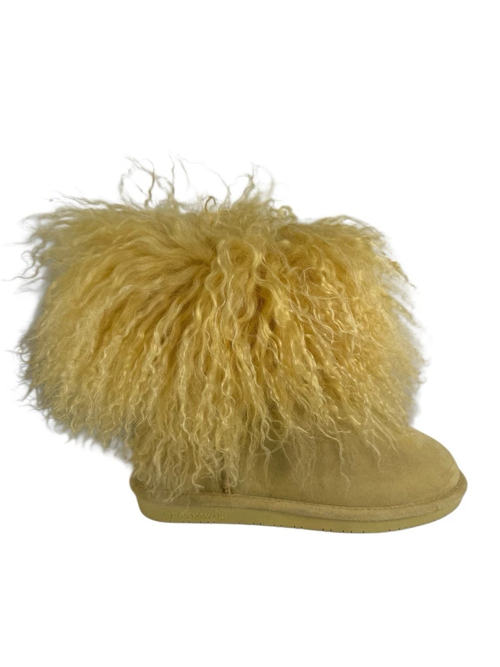 Новый Bearpaw Boo ботинки кожи замши длинный мех овчины женщин желтый размер 7 - Изображение 1 из 4