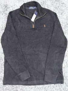 Nuevo con etiquetas Polo Ralph Lauren Negro Para hombres Cuarto Cremallera Pullover Mediano Preppy - Imagen 1 de 4