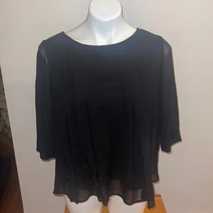 Ba&sh Damen Tunika schwarz transparente Seide. Größe 2. - Bild 1 von 10