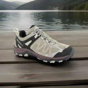 Women’s Merrell Accentor 3 Hiking Walking Shoes-Taupe/Black/Beige - Picture 1 of 6