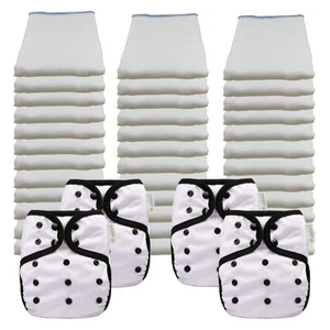 Economy Prefold Cloth Diaper Package - 3 Dozen Infant 4x6x4 Bleached 100% Cot... - Picture 1 of 5