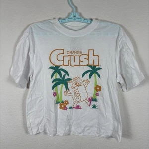 Orange Crush Womens Shirt Top Sz M Medium Short Sleeve White Soft Excellent - Picture 1 of 7
