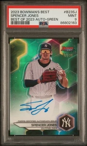 2023 Bowman's Best Spencer Jones Best Of 2023 Auto Green /99 - PSA 9 - Bild 1 von 2