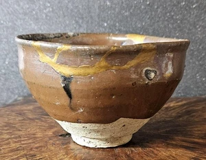 Antique KINTSUGI Japanese Chawan Tea Bowl 17Th Century Edo Seto Pottery 4.5 inch - Picture 1 of 18