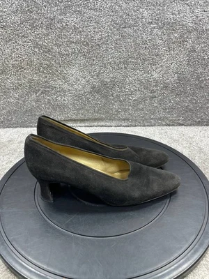 Tacones Yves Saint Laurent para mujer talla 9 M zapatos de salón negros punta redonda bloque sin cordones Foto 1 de 4