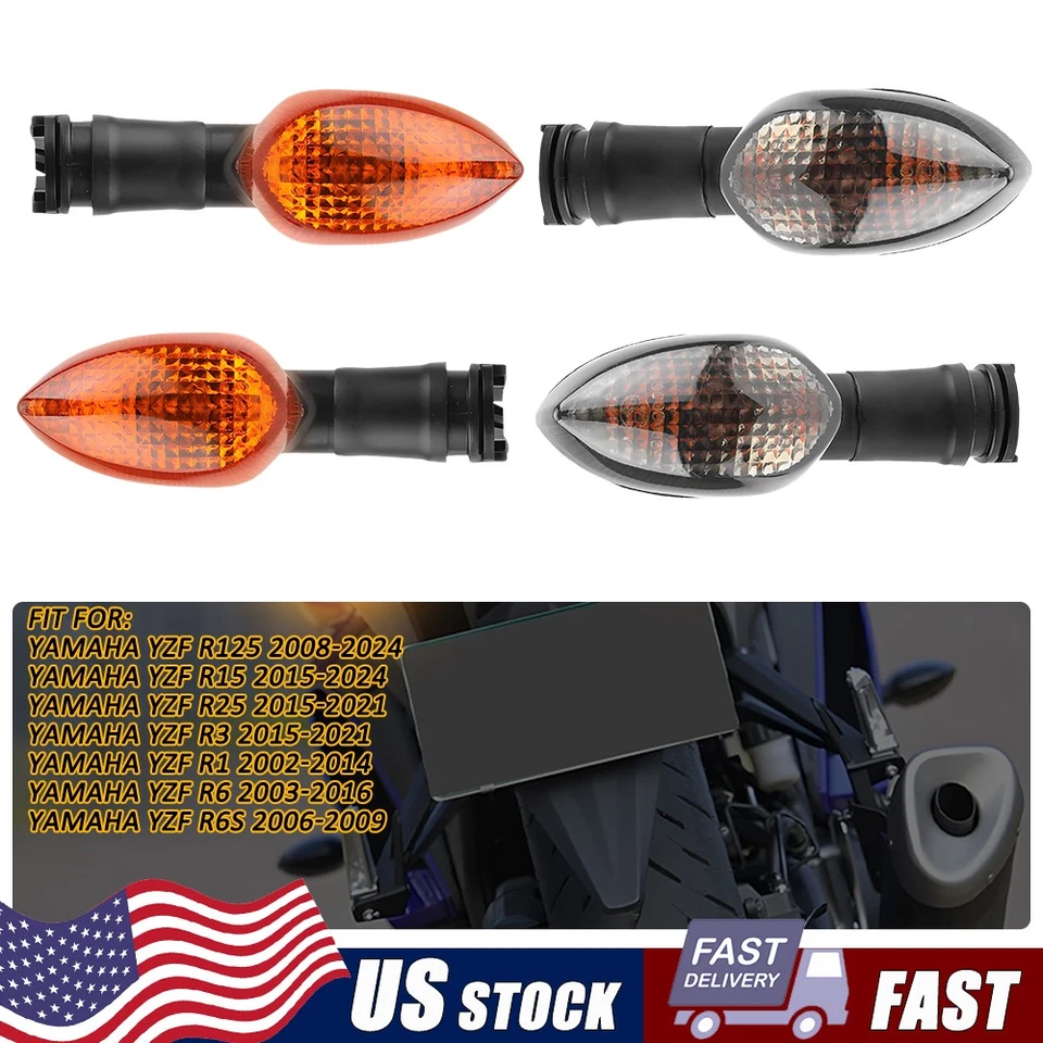 Lámpara indicadora de luz de señal de giro de humo/ámbar para YAMAHA YZF- R25 R3 R15 R1 R6 Foto 1 de 1