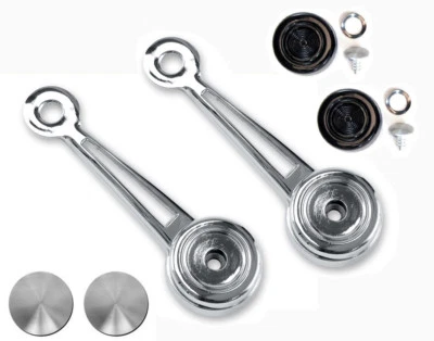 ¡Nuevo! Mustang 1968-1970 manijas de ventana de puerta interior estándar con perillas negras  Foto 1 de 4