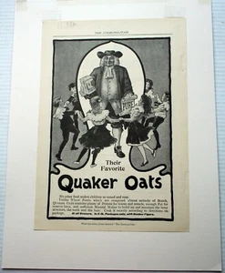 Vintage 1904 QUAKER OATS "THEIR FAVORITE" Cosmopolitan print ad protein cereal - Bild 1 von 2