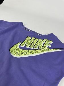 Nike Purple & Neon Green Wide Collar Crop Sweatshirt XL Juniors Youth READ