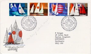 RARE 1975 SAILING FDC WITH MISSING BLACK MAST ON 8p STAMP BUREAU TYPED ADDRESS - Picture 1 of 3