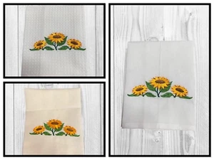 EMROIDERED TEA TOWEL - SUNFLOWER - - Picture 1 of 4