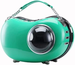 Pet Carrier Cute Adorable Dog Cat Travel Bag Shoulder Bag Green - Picture 1 of 5
