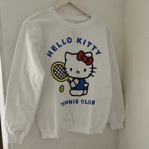 Sanrio Hello Kitty Womens Tennis Club Crop Top White Sweater New XS - Picture 1 of 4
