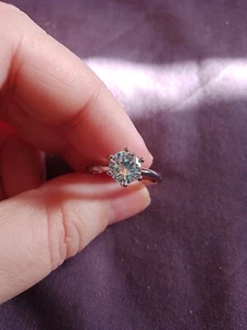2 Ct cubic zirconia Ring White Gold plated on silver size UK P and US 7.5 - Picture 1 of 4